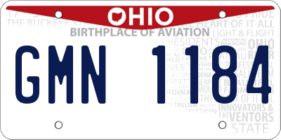 OH license plate GMN1184