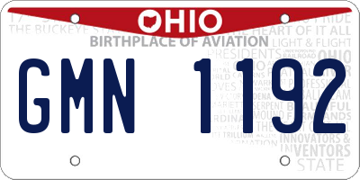 OH license plate GMN1192