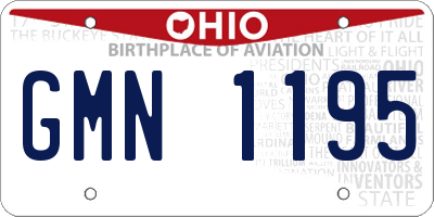 OH license plate GMN1195