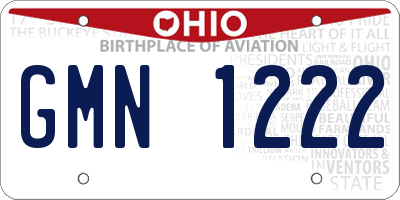 OH license plate GMN1222