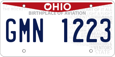 OH license plate GMN1223