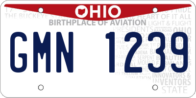 OH license plate GMN1239