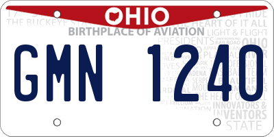 OH license plate GMN1240