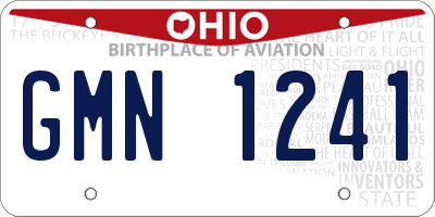 OH license plate GMN1241