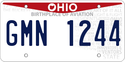 OH license plate GMN1244