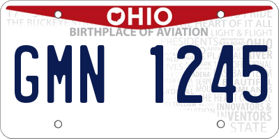 OH license plate GMN1245