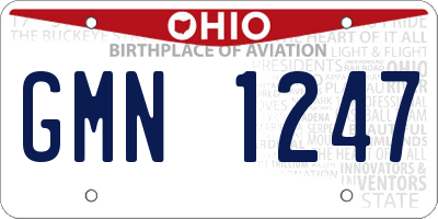 OH license plate GMN1247