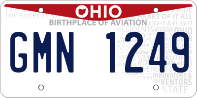 OH license plate GMN1249