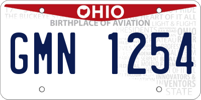 OH license plate GMN1254