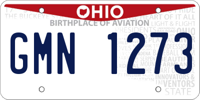 OH license plate GMN1273