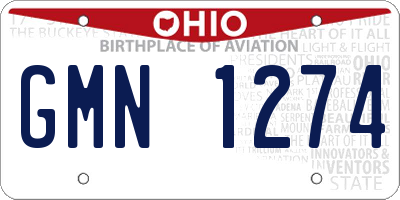 OH license plate GMN1274