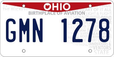 OH license plate GMN1278