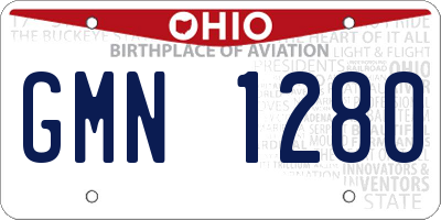OH license plate GMN1280