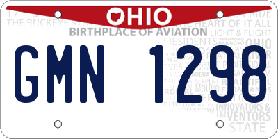 OH license plate GMN1298
