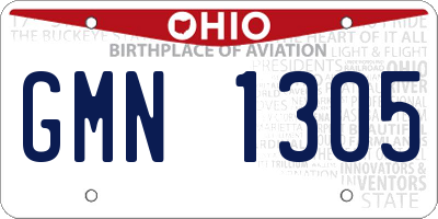 OH license plate GMN1305