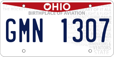 OH license plate GMN1307
