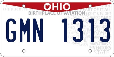OH license plate GMN1313
