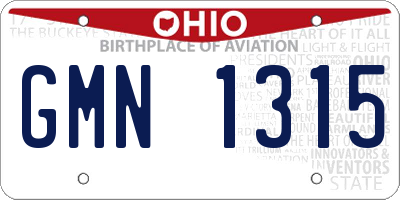 OH license plate GMN1315
