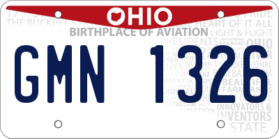 OH license plate GMN1326