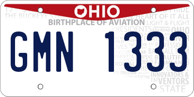 OH license plate GMN1333