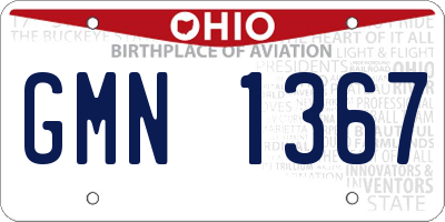 OH license plate GMN1367