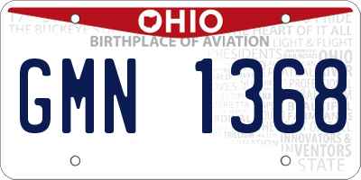 OH license plate GMN1368