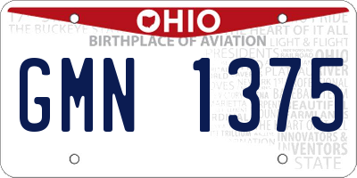 OH license plate GMN1375