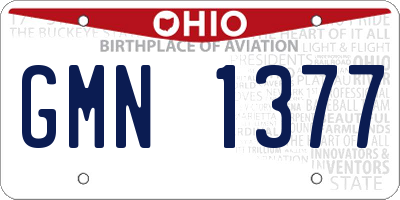 OH license plate GMN1377