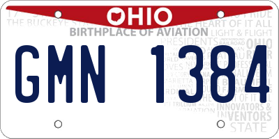OH license plate GMN1384