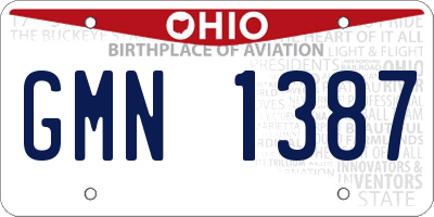 OH license plate GMN1387