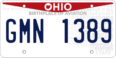 OH license plate GMN1389