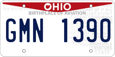 OH license plate GMN1390