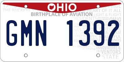OH license plate GMN1392