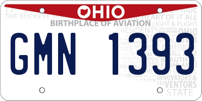 OH license plate GMN1393