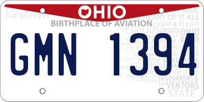 OH license plate GMN1394