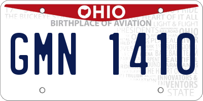 OH license plate GMN1410