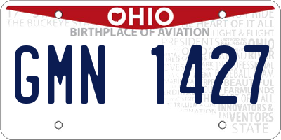 OH license plate GMN1427