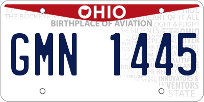 OH license plate GMN1445