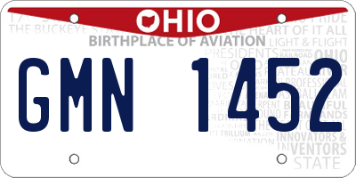OH license plate GMN1452