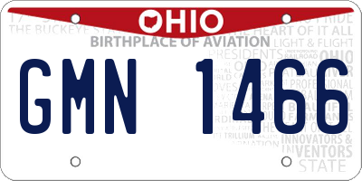 OH license plate GMN1466