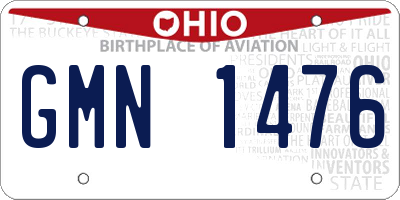 OH license plate GMN1476