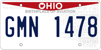 OH license plate GMN1478