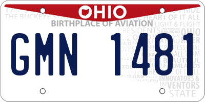 OH license plate GMN1481
