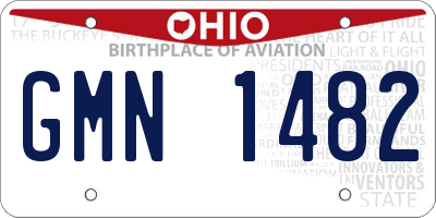 OH license plate GMN1482