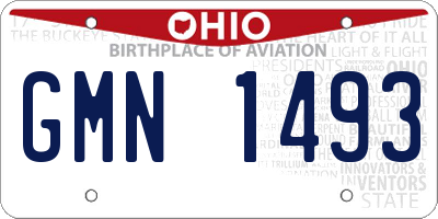 OH license plate GMN1493