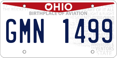 OH license plate GMN1499