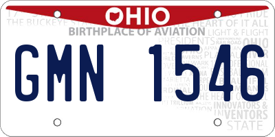 OH license plate GMN1546