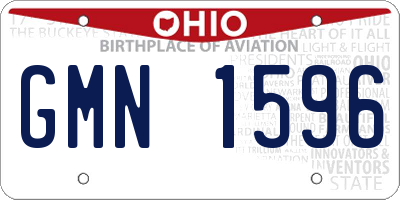 OH license plate GMN1596