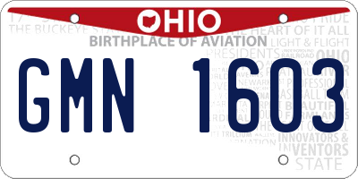 OH license plate GMN1603
