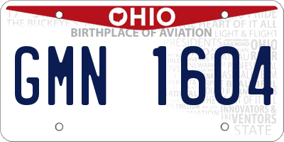 OH license plate GMN1604